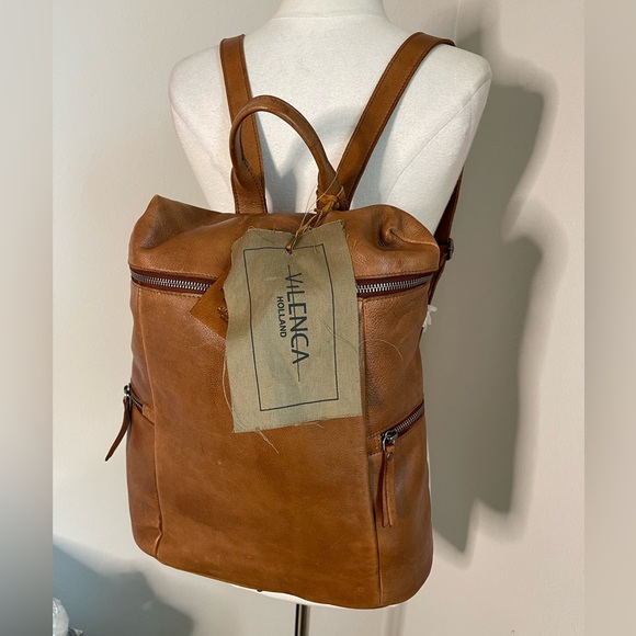 VILENCA HOLLAND Bags New Vilenca Holland Cognac Leather Backpack